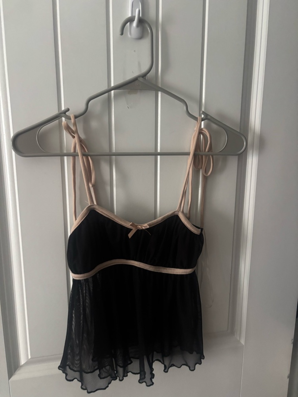 Blue Blush Black and Nude Sheer Babydoll Chemise